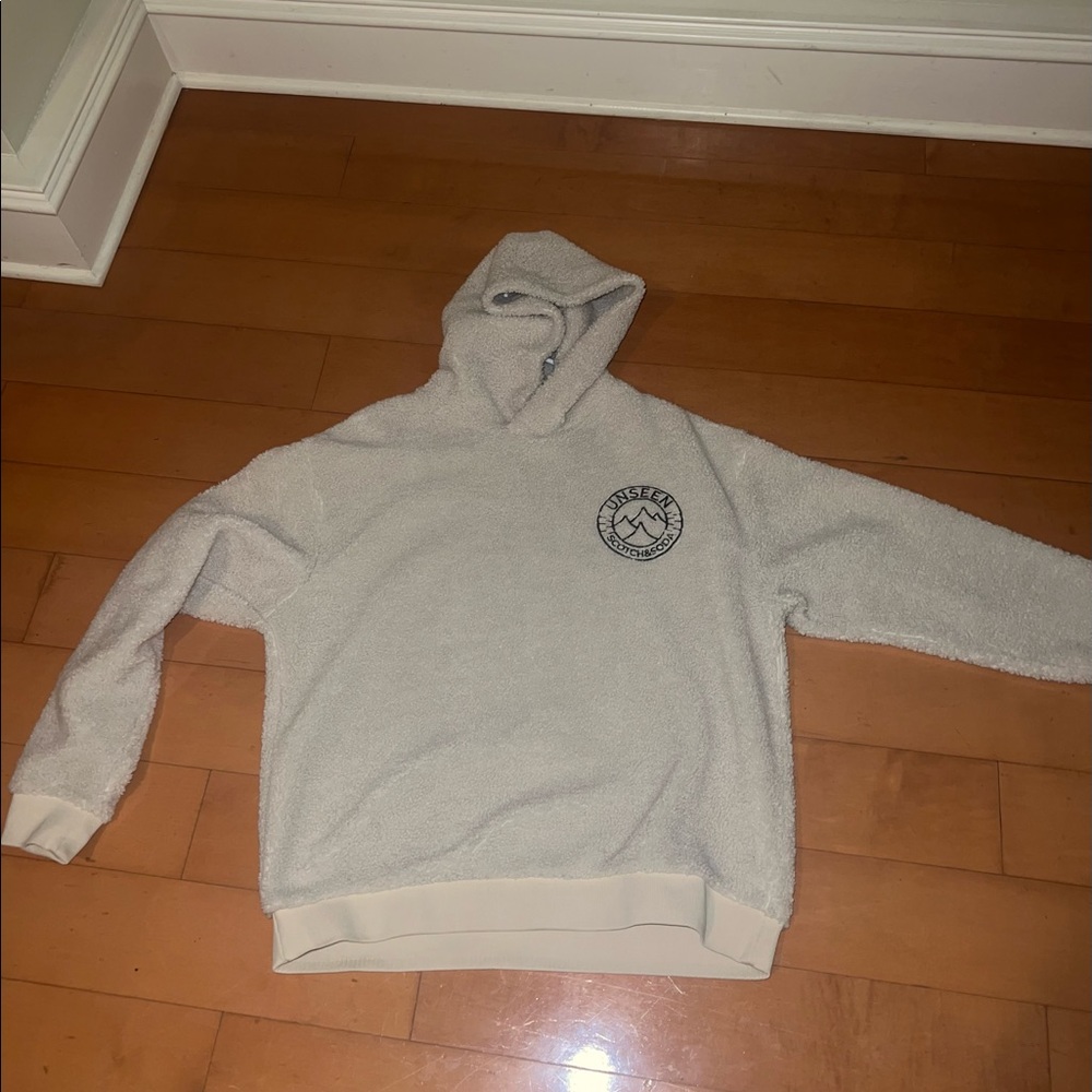 Scotch & Soda Sherpa Hoodie With Embroidered Chest Motif